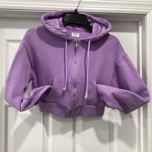 Cotton On Purple Cropped Hoodie Small